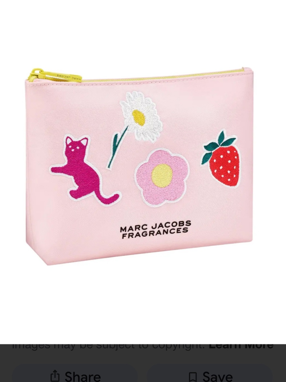 Marc Jacobs Kids Pink Patchwork Zip Pouch with Embroidered Patches